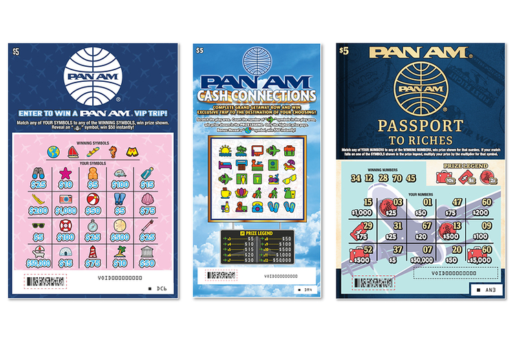 Brightstar Lottery Gains Exclusive Omnichannel Lottery Licensing Rights to Pan Am Brand Three Pan Am-themed lottery tickets from Brightstar Lottery